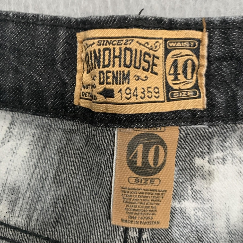 Grindhouse Jeans 40 Smoke Gray Distressed Thrashed Stretch Grunge Skate Moto Y2k - Picture 2 of 9
